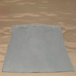 American eagle blue strapless ribbed tube top with slits on sides